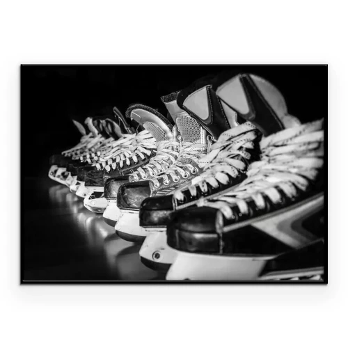 Poster Eishockeyschuhe in Schwarzweiß