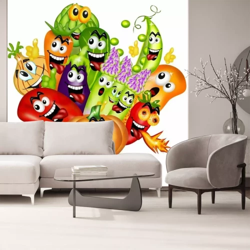 Sticker Lustiges Gemüse bunte Grafik