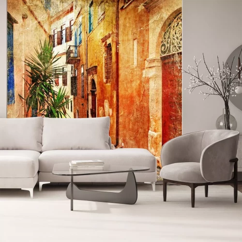 Fototapete Bunte gemalte Gasse in Griechenland