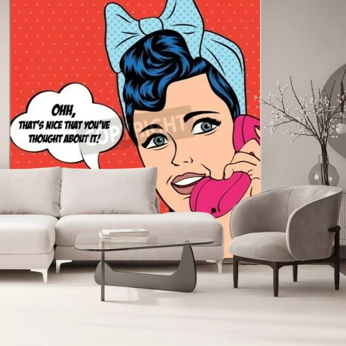 Fototapete Frau am Telefon