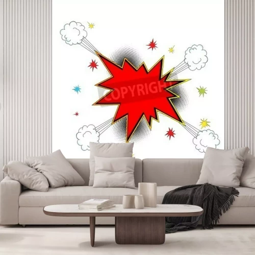 Fototapete Roter Ballon auf weißem Hintergrund