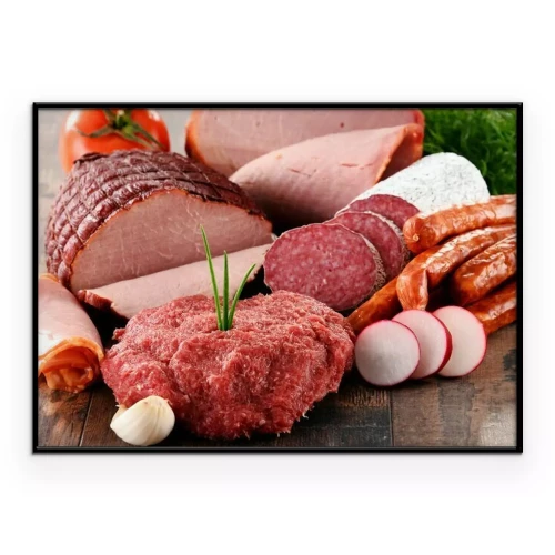Poster Eine vielfältige Auswahl an Fleischprodukten