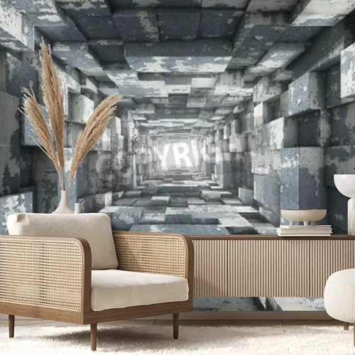 Fototapete Geometrischer abstrakter Tunnel