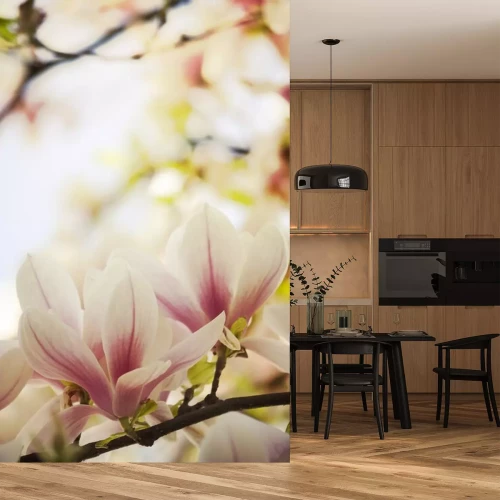 Sticker Magnolie mit zweifarbigen Blütenblättern