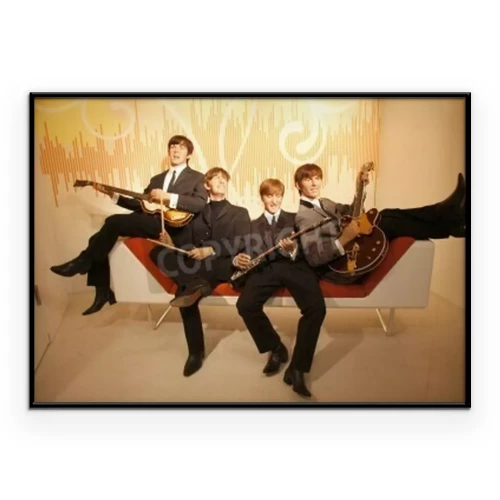 Poster The Beatles - wax figure at Madame Tussauds, July 10, 2008, Unter den Linden, Berlin-Mitte.