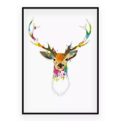 Poster Unvollendete Zeichnung eines Hirsches