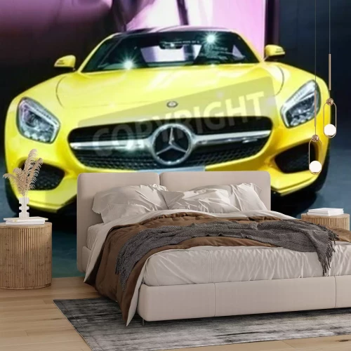 Fototapete Gelbes Auto