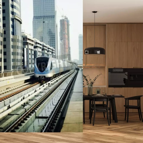Fototapete Moderner Zug 3D in Dubai