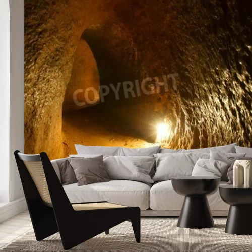 Fototapete Höhle mit Tunnel 3D