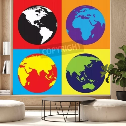 Fototapete Planet Erde im Pop-Art-Stil