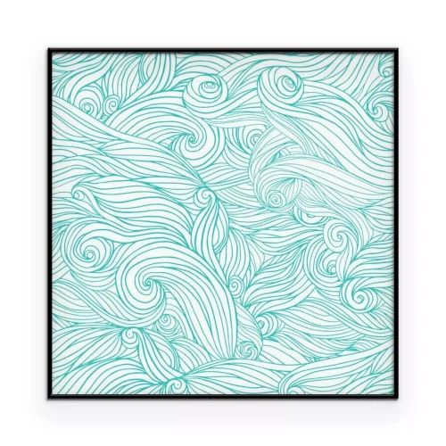 Poster Abstraktes Wellenmotiv auf weißem Hintergrund