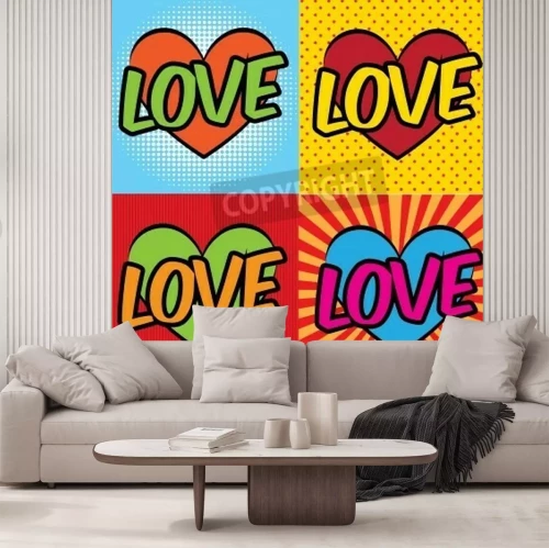 Fototapete Herz und Inschrift