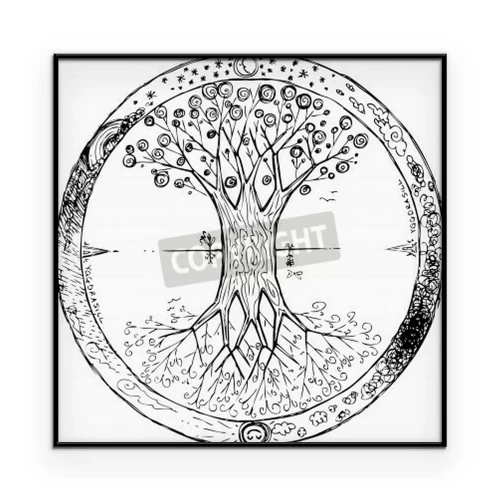 Poster Keltischer Lebensbaum (Skizze)