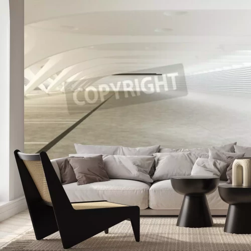 Fototapete Futuristischer weißer Tunnel