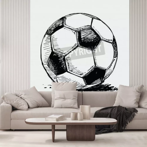 Fototapete Schwarz-weiße Ballskizze