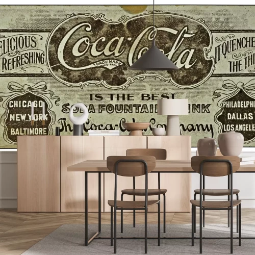 Sticker Vintage Coca-Cola-Anzeige auf einer Karte