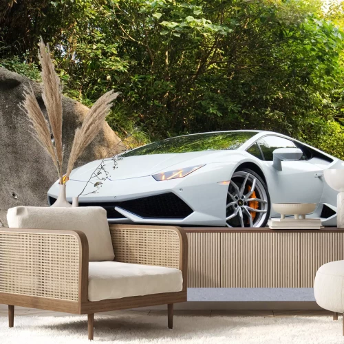 Fototapete Weißes Auto Lamborghini