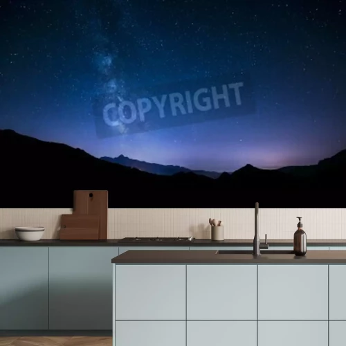 Fototapete Nachtpanorama mit Sternen