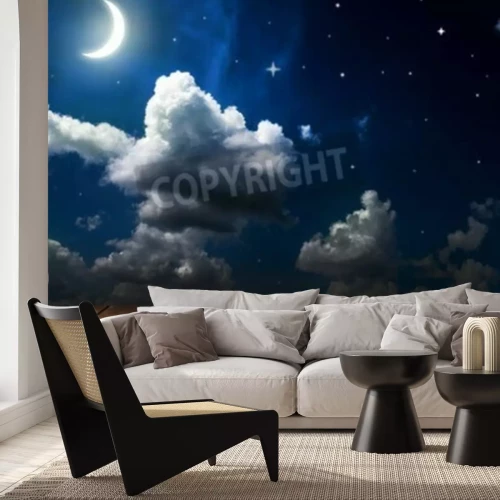 Fototapete Holzboden und Sterne