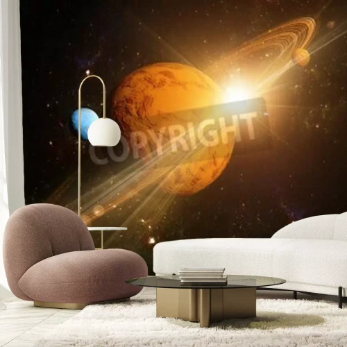 Fototapete Ein großer Planet mit einem Ring