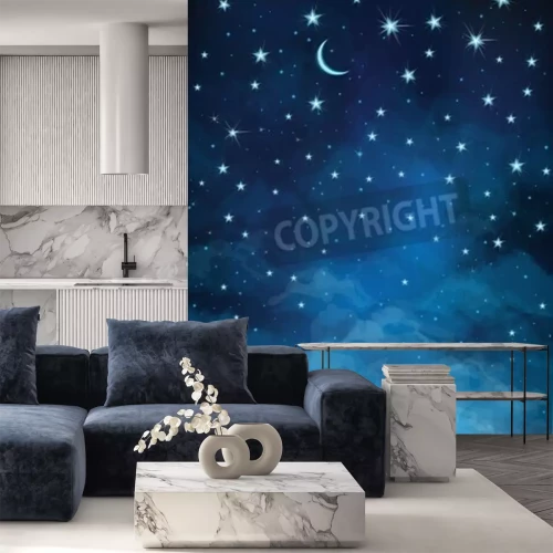 Fototapete Gemalter Himmel mit Sternen