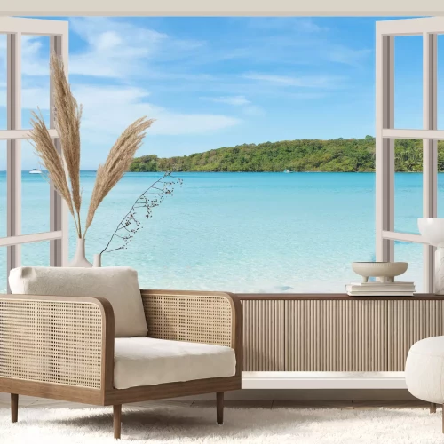 Fototapete Tropischer strand mit sand