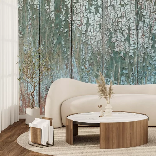 Fototapete Gealterte Bretter mit abfallender Farbe