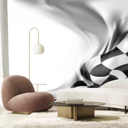 Sticker race flag  background vector illustration