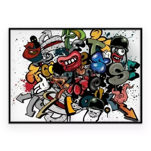 Poster Jugendgraffiti auf weißem Hintergrund