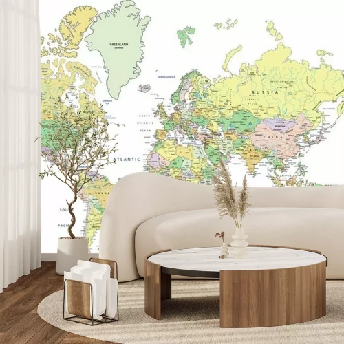 Fototapete Kontinente auf weißem Hintergrund