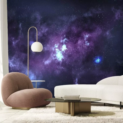 Fototapete Lila Nebel in Weltraum