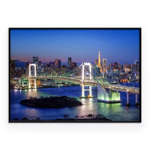Poster Tokyo Rainbow Bridge und Tokyo Tower