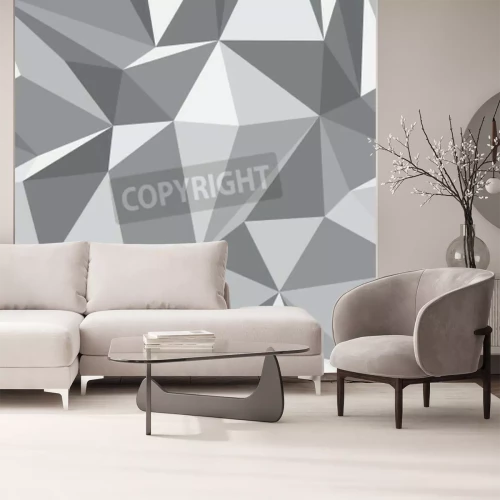 Fototapete Geometrische graue Polygone
