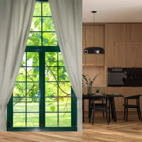 Fototapete Verdecktes fenster auf die natur