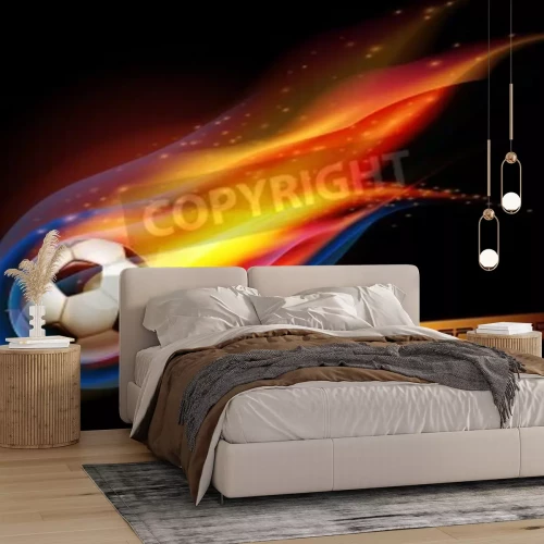 Fototapete Ball umhüllende Flammen