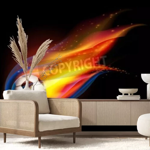 Fototapete Ball umhüllende Flammen