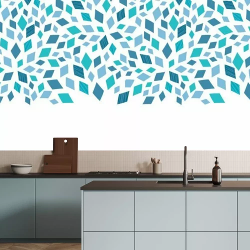 Sticker Vector blauen Mosaik Textur horizontale Grenze nahtlose Muster