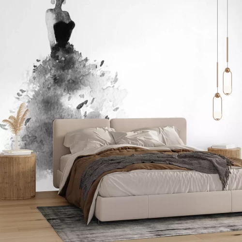 Sticker Frau mit eleganten Kleid .abstract Aquarell