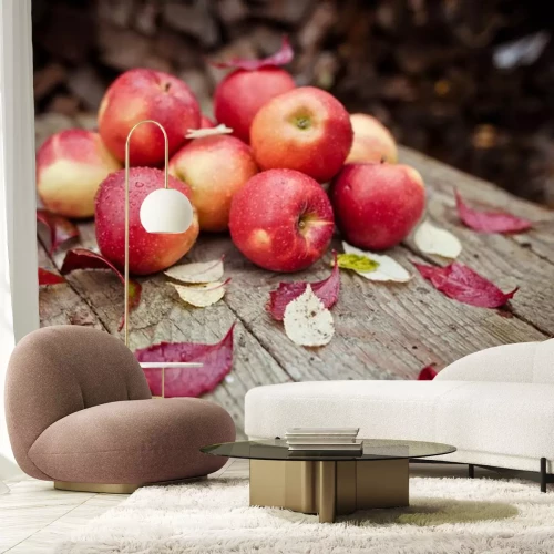 Sticker Äpfel und Herbstblätter