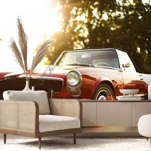 Fototapete Retro Auto auf der Straße