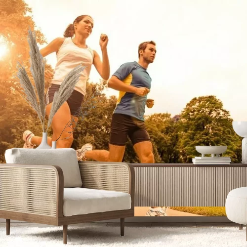 Sticker Jogging together - sport young couple