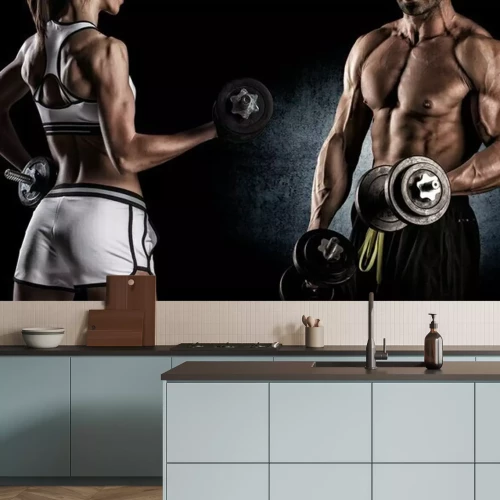 Fototapete Fitness 3D Muskulatur