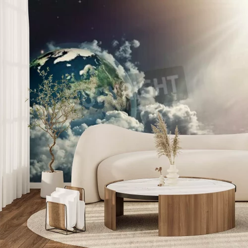 Fototapete Erdkugel in Wolken