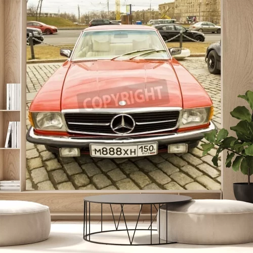 Fototapete Rotes Auto Mercedes
