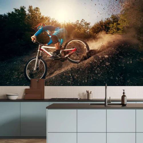 Fototapete Mountainbike auf der Strecke