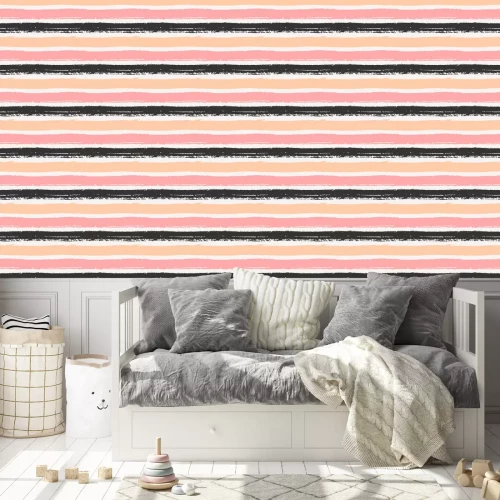 Tapete Motiv mit gemalten horizontalen Streifen