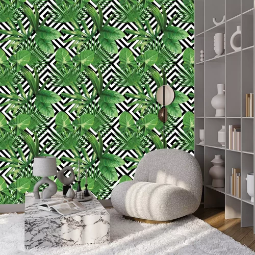 Tapete Muster mit Natur und geometrischer Hintergrund