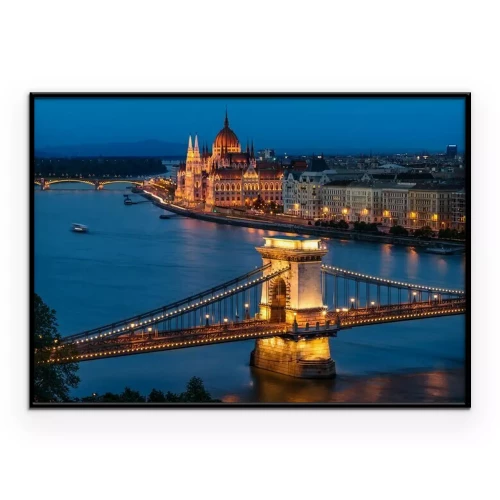 Poster Das Parlament in Budapest bei Nacht