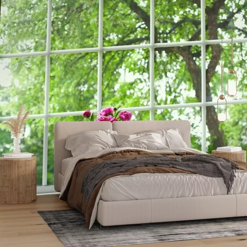 Fototapete Großes fenster mit vase