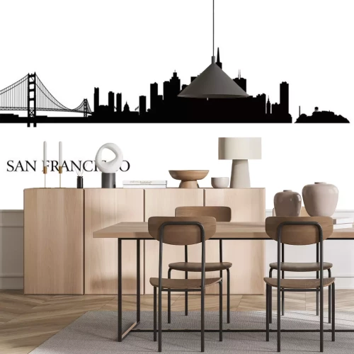 Sticker San Francisco Skyline Silhouette Hintergrund